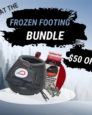 Beat the frozen footing bundle. $50 off. One pair of cavallo treks, one pair of cushion pads and 1 packages of cavallo studs.